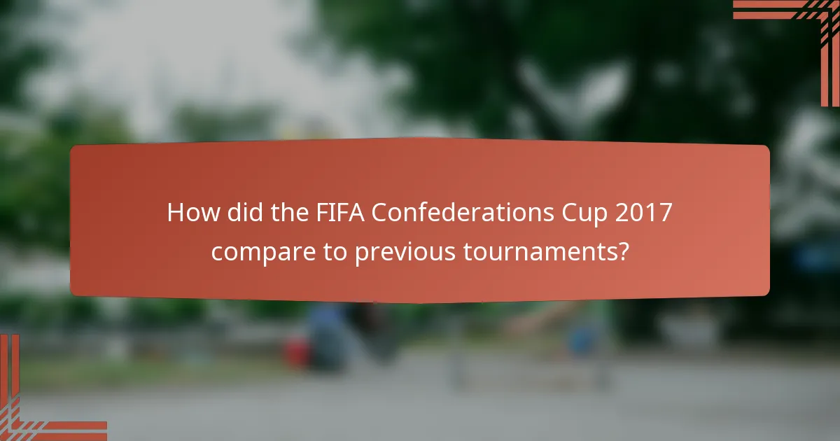 How did the FIFA Confederations Cup 2017 compare to previous tournaments?
