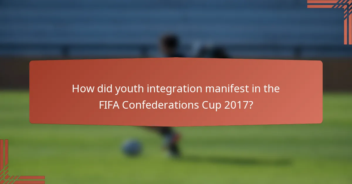 How did youth integration manifest in the FIFA Confederations Cup 2017?