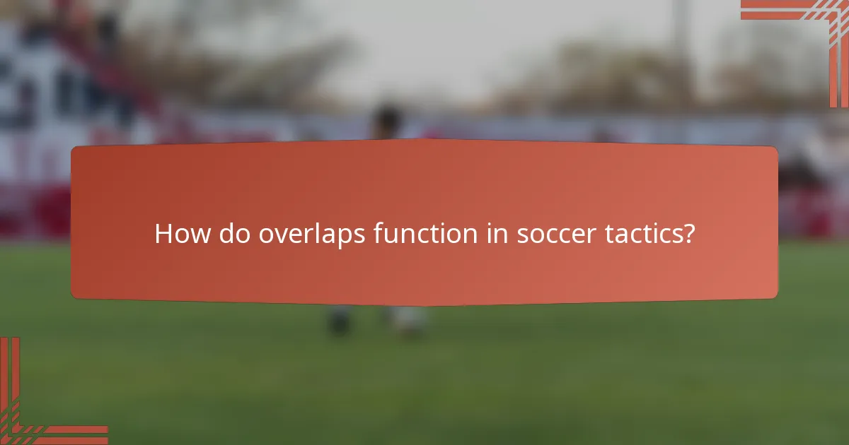 How do overlaps function in soccer tactics?