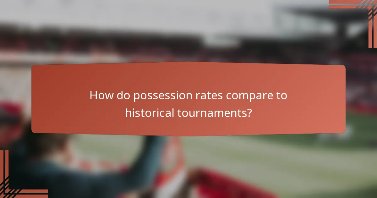 How do possession rates compare to historical tournaments?