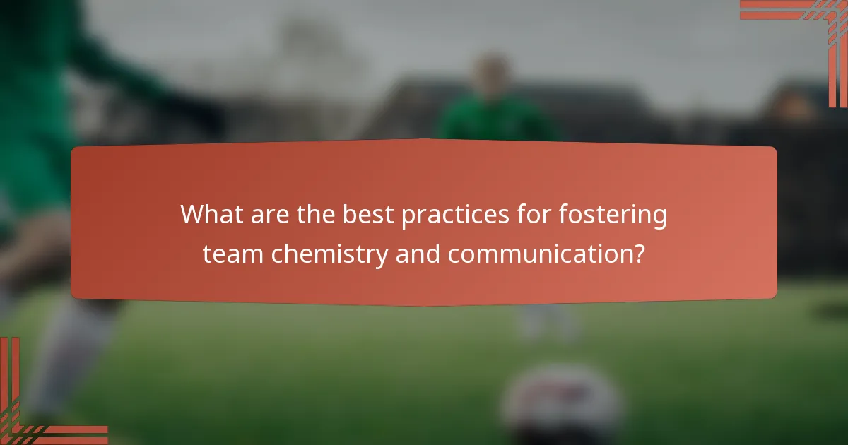 What are the best practices for fostering team chemistry and communication?