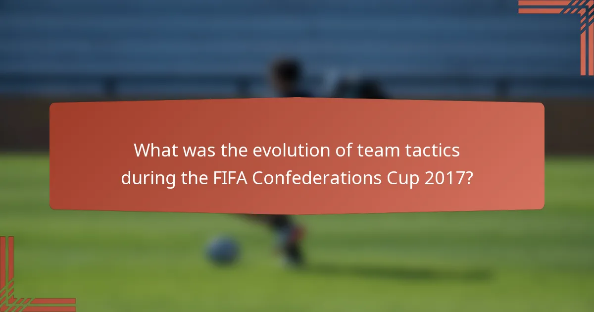 What was the evolution of team tactics during the FIFA Confederations Cup 2017?