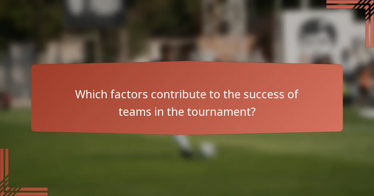 Which factors contribute to the success of teams in the tournament?